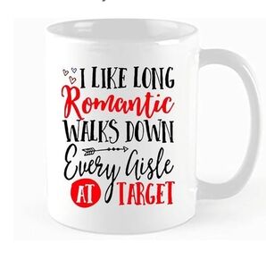 White and Red Target Novelty Ceramic Mug. NEW.